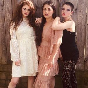 Crow Cloth Rose Mesh Lace Dress‎